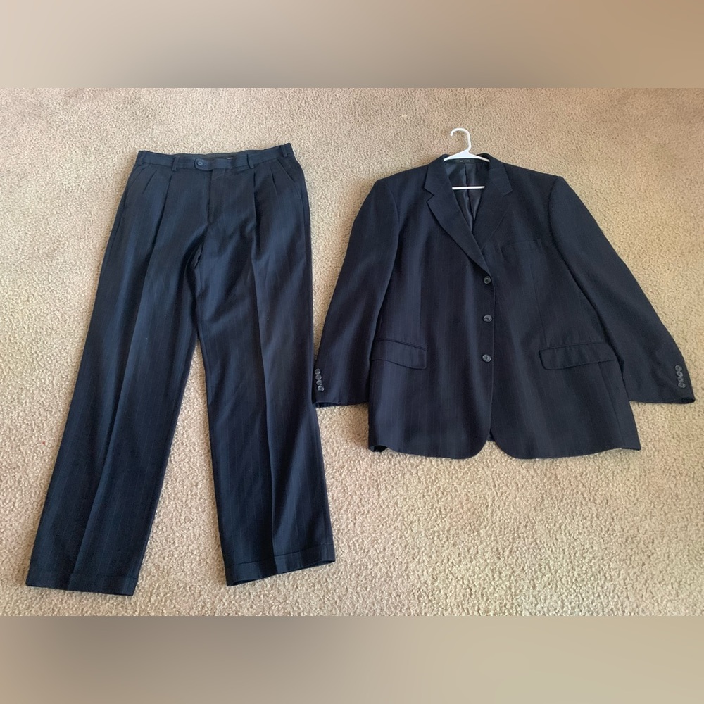 George Strip Navy Blue Men’s Suit